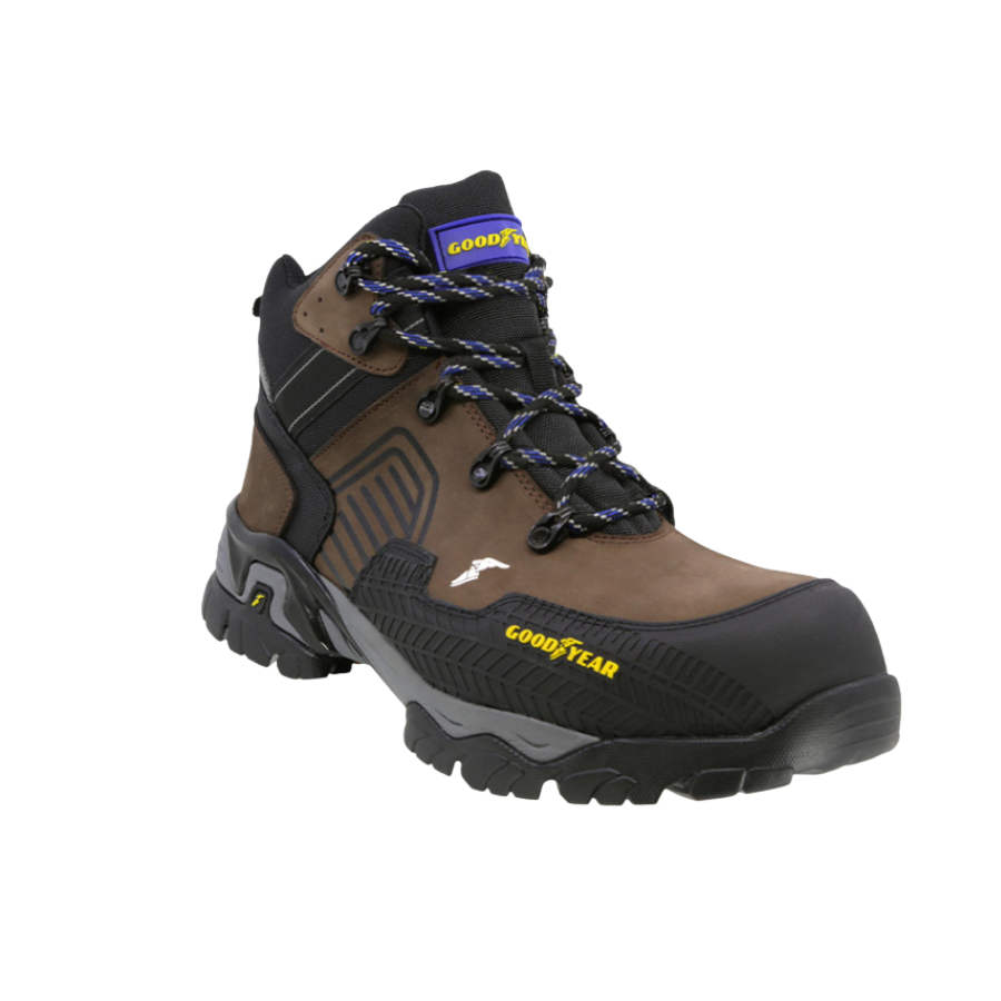 Calzado Industrial Tipo Borceguí, Marca Goodyear, Modelo SAFETREK GY101 Café